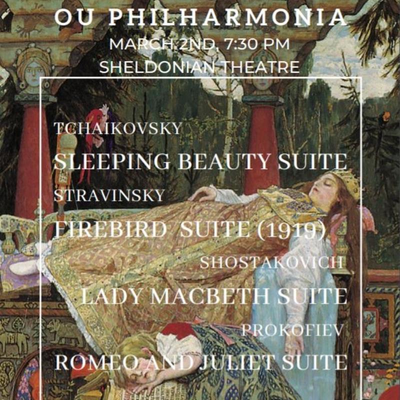 Illustration of Sleeping Beauty with OU Philharmonia concert programme text